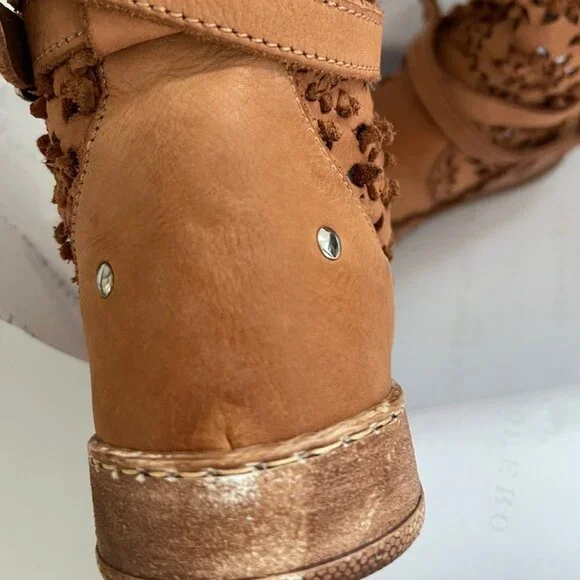 EL VAQUERO "Picking Daisies" Artisan Mocc Boots/Floral Cutouts: New with Box: 38 - Picture 9 of 13